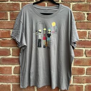 Torrid Alien Graphic Tee Gray NYC Statue of Liberty Relaxed Fit Size 1X NWOT